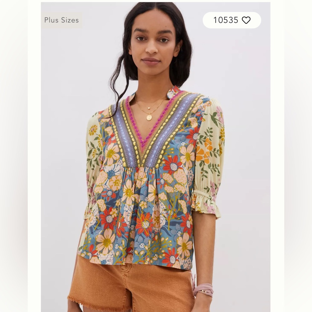 Anthropologie Floral Top